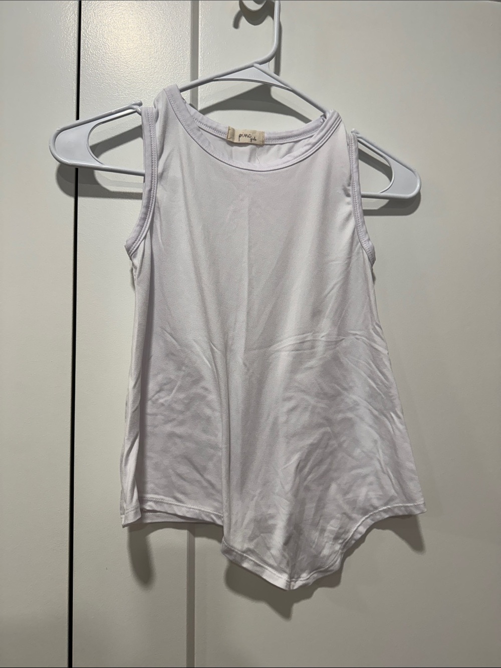 Girls' White Scoop Neck Tank Top